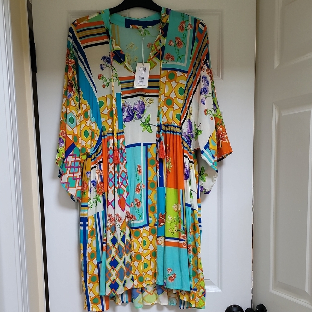 Johnny Was Mixi Short Kaftan Dress